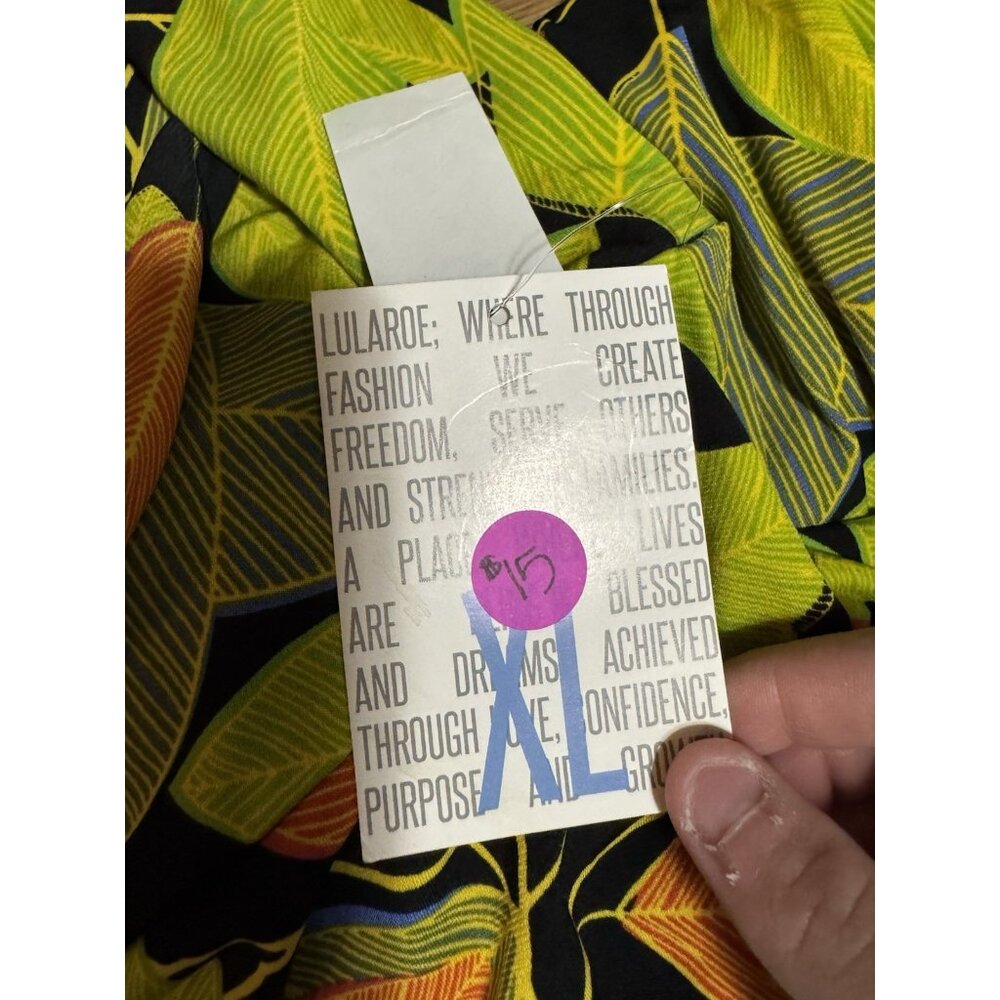 LuLaRoe Women Size XL Maxi Skirt Green Tropical Hawaiian Stretch Lightweight NWT - Picture 10 of 11
